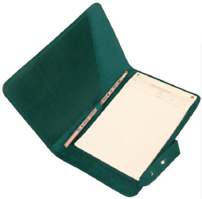 notebook notes book jacket cover wallet card case bag cow leather green H288