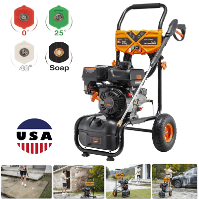 #ad 3500 PSI Gas Pressure Washer 4 Nozzles Gas Powered Washer 2.3 GPM 209cc $289.99