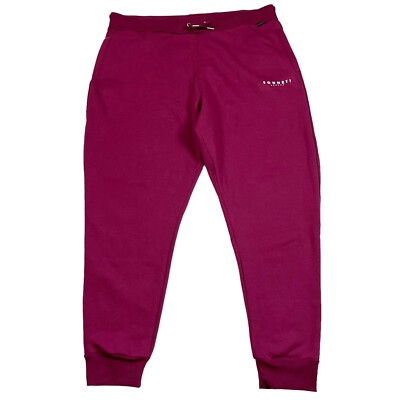 Mens Sonneti London Jogger Sweatpant 3XL Burgundy Pockets Fleece Line Thick  Soft