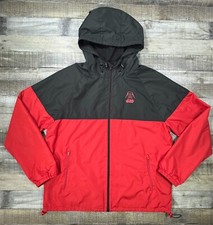 Disney Parks Star Wars Jacket Mens Large Red Darth Vader Hooded Windbreaker