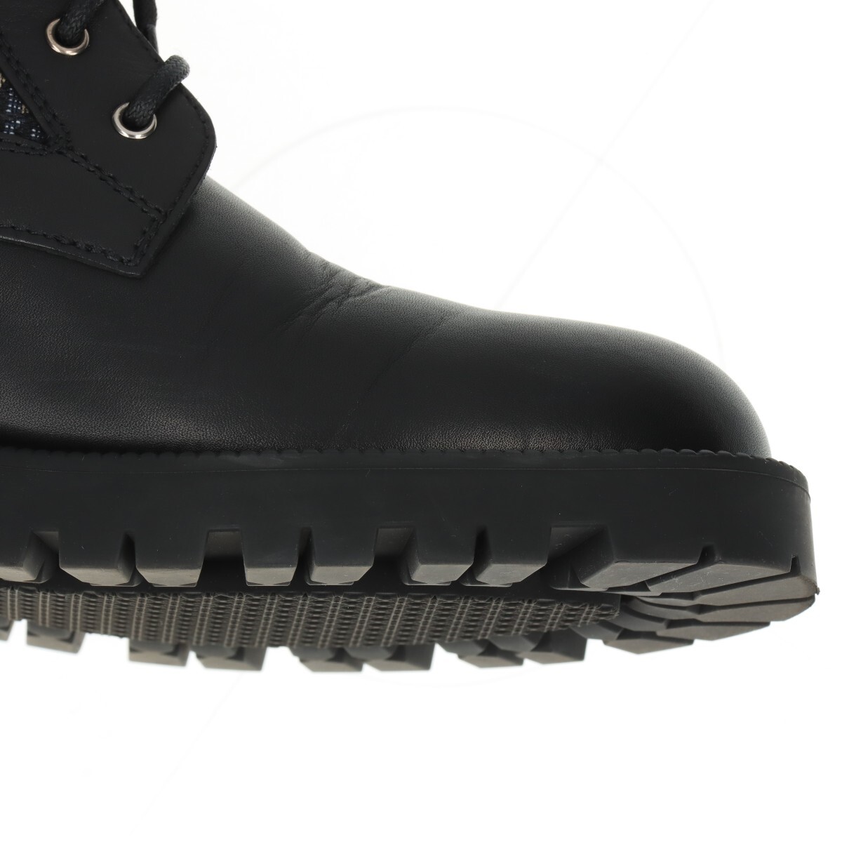 Dior Oblique Leather x fabric Short Boots 41 Men's Black x Dior Oblique Leather x fabric Short Boots 41 Men's Black x
