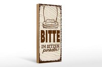 Holzschild Spruch Lustig Bitte Im Sitzen Pinkeln 10X27 Cm Schild