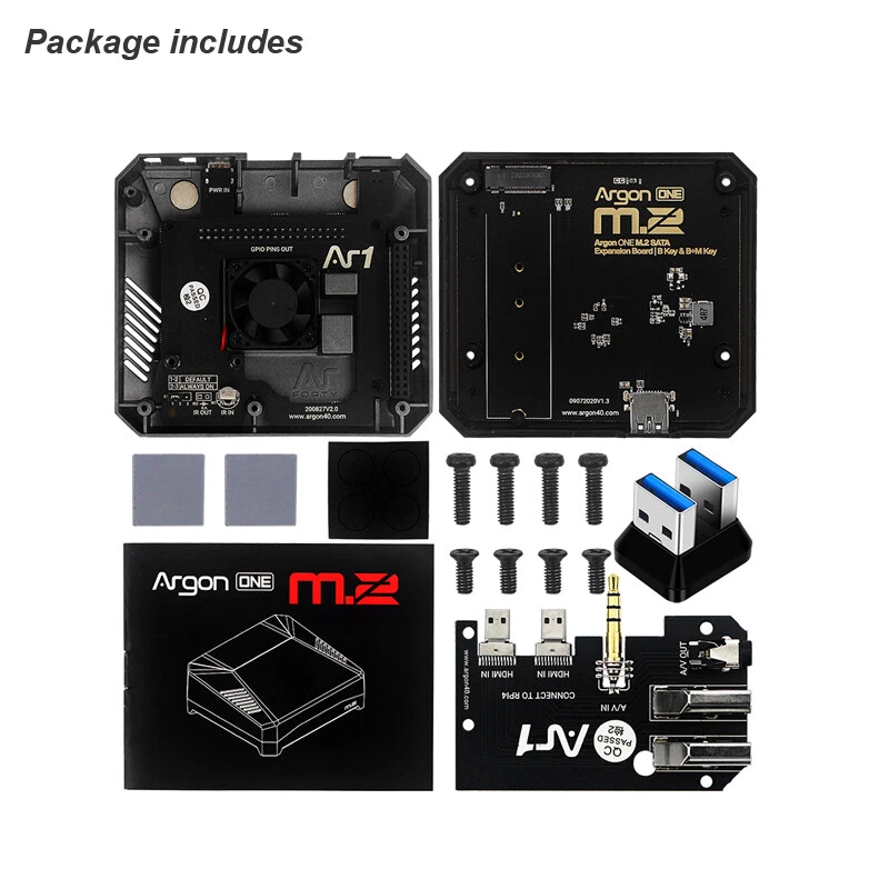 Argon One M.2 Aluminum Metal Case + FAN SSD Expansion Board For Raspberry Pi 4 B - Image 2 of 4