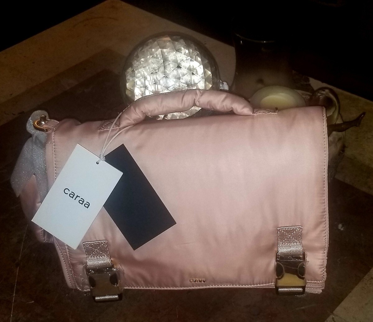 🐣Luxury Clutch Caraa Baby Nylon Vegan Diaper Bag Kit BLUSH Gold