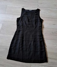 Et Vous Black Sheer Layered Shift Dress Knee Length Party Evening Christmas UK12