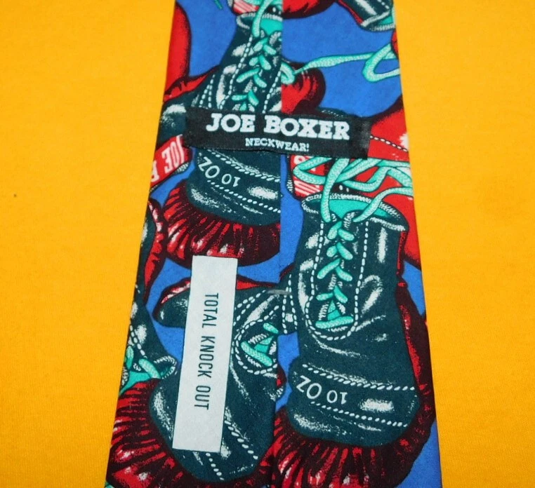 JOE BOXER NECKWEAR BLUE/RED/BLACK BOXING GLOVES MOTIF COTTON TIE - DESIGNER TIES - Image 3 of 3