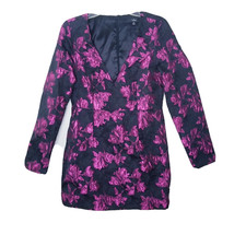 Lulus Dress Women Size Medium  Floral Black Pink Elegant Taste Style AD0980