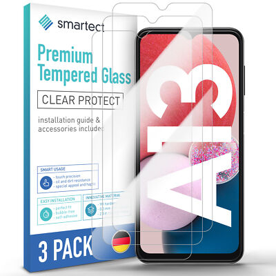 3x Schutzglas Panzerfolie Klar für Galaxy A13 4G/ 5G Displayschutz Hartglas Glas