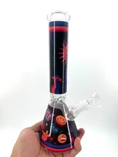 11" Heavy Glass Bongs Filter 14mm Bowl Bubbler Carton Design Best Gift