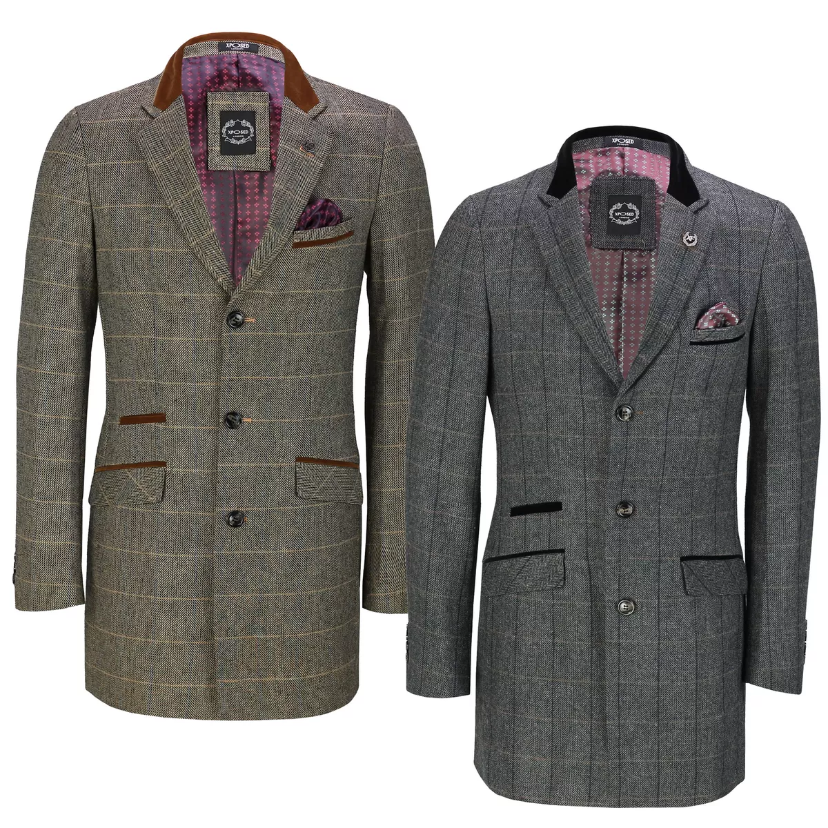 Mens long hotsell tweed overcoat