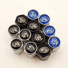 Subaru Logo Car Wheel Tyre/Tire Air Valve Stem Screw Caps 4pcs Black/Silver/Blue