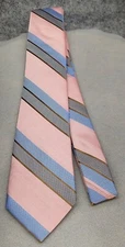 Men's Pink STRIPED Wedding Necktie Groomsmen Pastel BLUE Gold JACQUARD Silk NEW