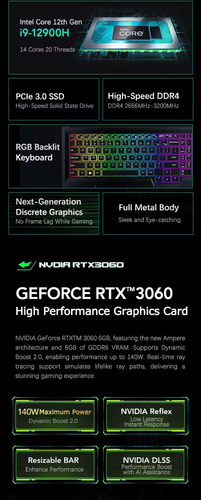 Core I9 12900H NVI-DIA RTX3060 16GB 32GB 64GB RAM 1TB SSD 16 Inch Gaming Laptop - Picture 12 of 12