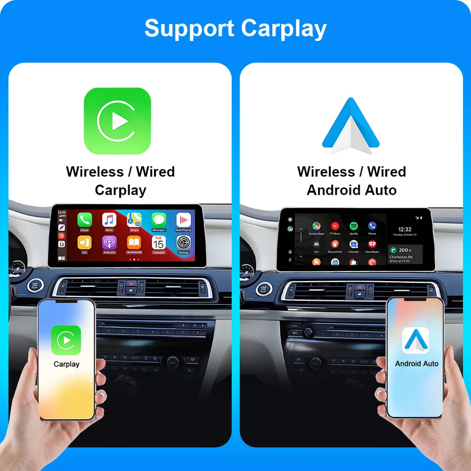 12.3" Autoradio 64GB Android 14 GPS DAB+CarPlay DSP IPS für BMW 7er F01 F02 CIC - Bild 4 von 4