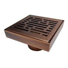 SereneDrains 304 SS 4 Inch Oil Rubbed Bronze Square Shower Drain Kit Broken Lane