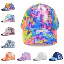 Tie Dye Print Baseball Cap Cotton Sun Visor Hat Casual Peaked Cap  Summer