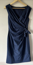 Blue Sleeveless V Neck Wrap Style Dress UK 8 Coast Summer Everyday Holiday Smart