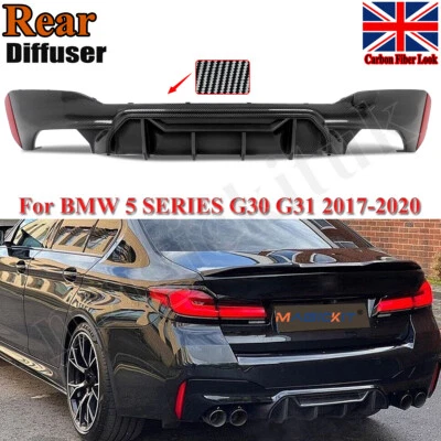 MAGICKIT FOR BMW 5 SERIES G30 G31 M5 COMPETITION STYLE REAR BUMPER DIFFUSER CARBON LOOK