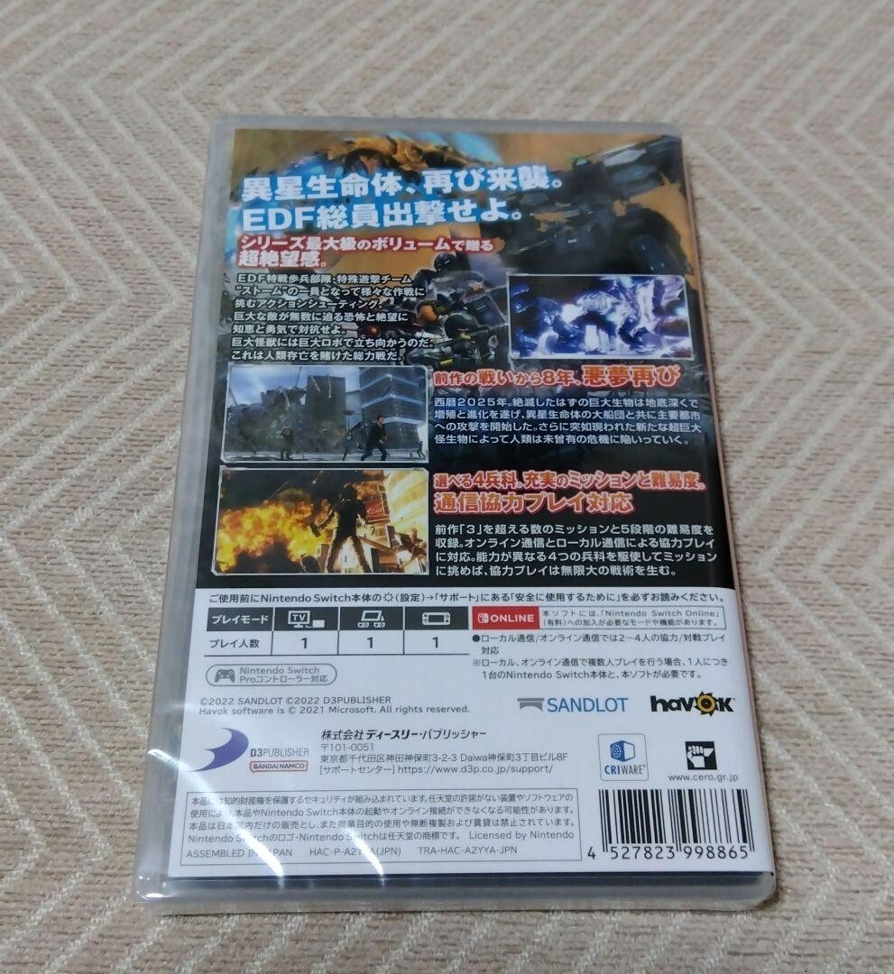 Nintendo Switch Video Game Earth Defense Forces 4.1 Brand New