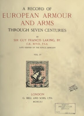 EUROPEAN ARMOUR AND ARMS 5 Volume Historic Collection PDF On USB Flash Drive