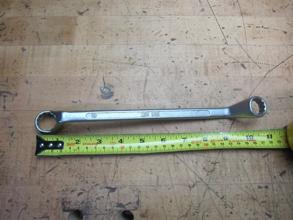 WGB Chrom Vanadium VT12 Din 838 deep offset dual 12pt box end wrench 19mm 17mm