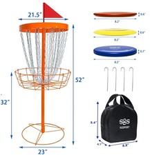 Disc Golf Basket Portable Disc Golf Target with Heavy Duty 24-Chains SK950122 
