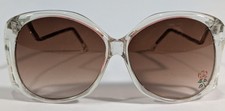 1970s retro big Sunglasses rose etched flower lens rhinestone gradient boho