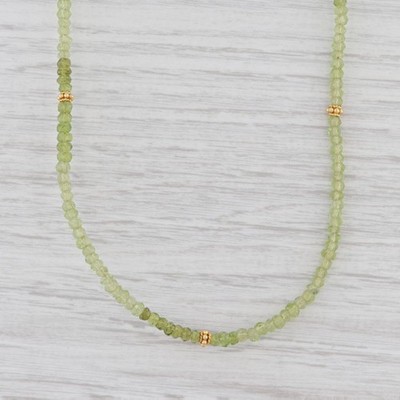 New Nina Wynn Harmony Necklace Gold Vermeil Sterling Green Peridot Bead