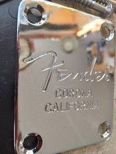 Fender Engraved Guitar neck plate, Chrome, Metal, Silver, with gasket  screws