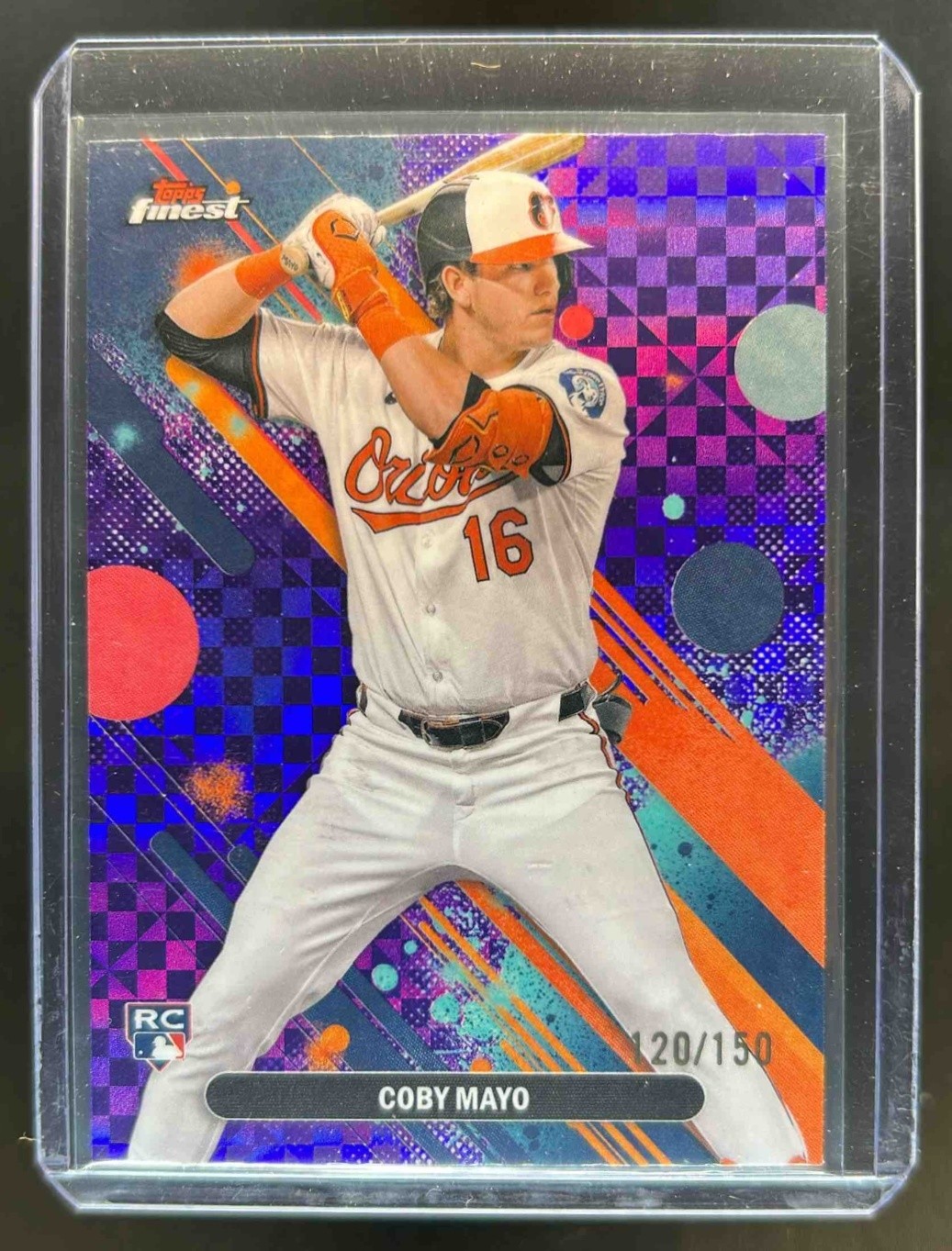 2025 Finest Coby Mayo Common RC Purple X-Fractor Rookie #120/150 Orioles