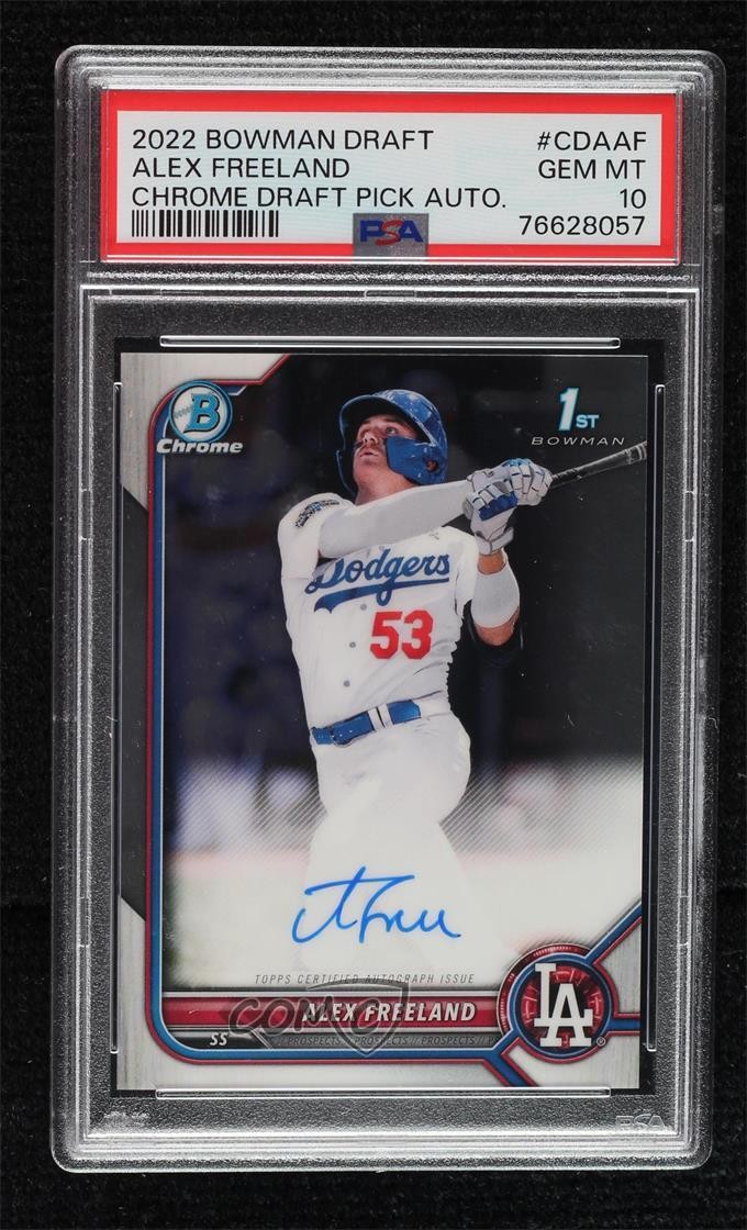 2022 Bowman Draft Chrome Pick Alex Freeland #CDA-AF PSA 10 GEM MT Auto 0bi3