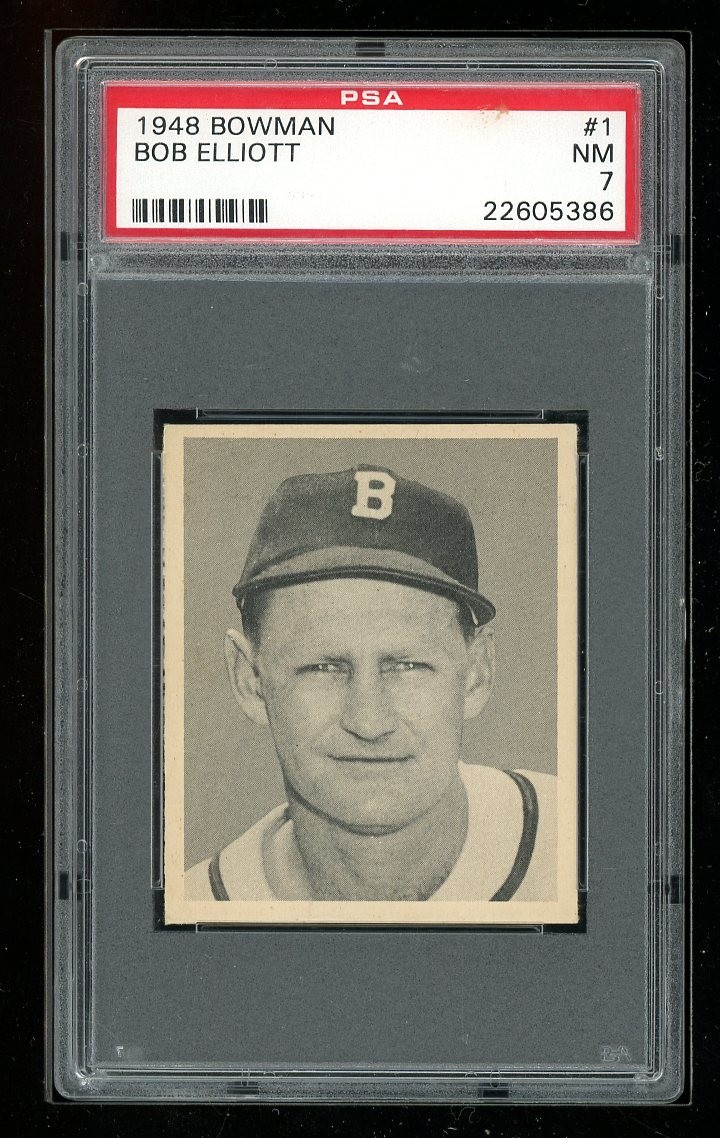 1948 Bowman #1 Bob Elliott PSA 7