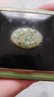 Vintage Green Jade Enameled Compact 1930/1950s As Found Mirror Too — photo 5
