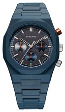 Image of D1 Milano Polychrono Neptune Blue (40.5mm) Matte Blue Dial / Blue PHBJ09 Watch