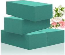Floral Foams Blocks 4Pcs 7" L X 3.5" W X 2.1''H Green Wet Dry Flower Foam Bric