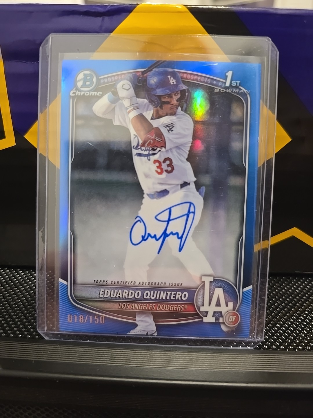 2025 Eduardo Quintero 1st  Bowman Chrome  Blue Refractor Auto 18/150