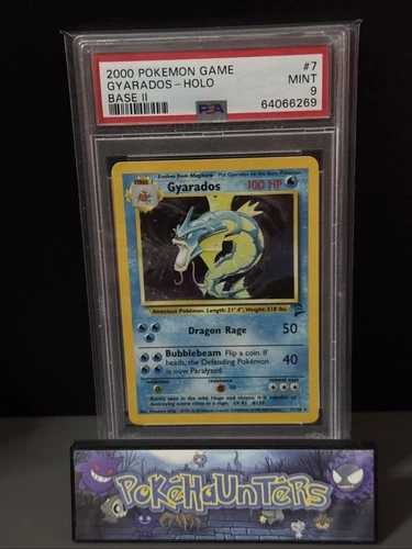 Pokemon Card Gyarados 7/130 Holo Base Set 2 Rare WOTC PSA 9 MINT