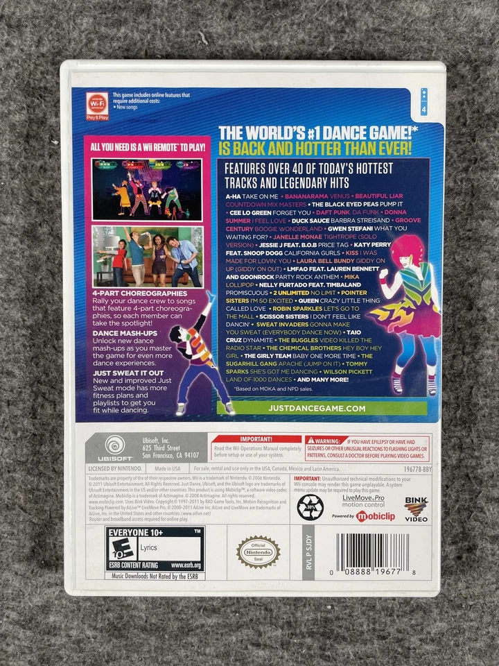 Just Dance 3 Nintendo Wii Video Game Best Buy Exclusive Ubisoft NTSC Case Disc - Image 2 of 4