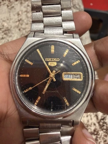vintage seiko 5 7009-3170 automatic stainless steel Needs Service Runs & Stops