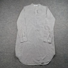 Everlane Dress Womens 2 Black White Stripe 100% Silk Shirt Tunic Long Sleeve