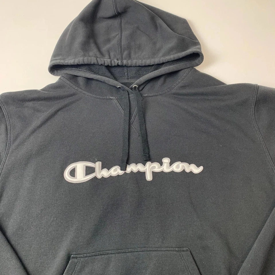 Women’s Champion Black Hoodie / 2XL / XXL / Embroidered Logo / Cropped - Image 2 of 4