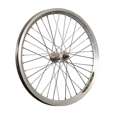 Laufrad 20 Zoll Fahrrad Vorderrad Hohlkammer Felge vorn Vollachse V-Brake silber - Bild 1 von 4