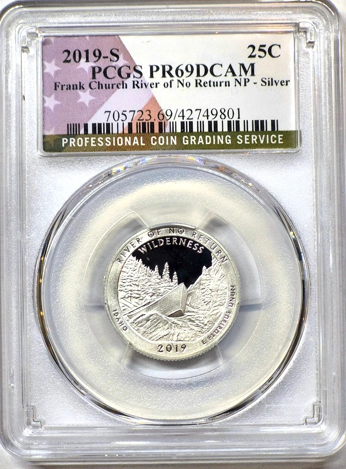2019 S National Parks 5 Coin Silver Quarter Set PCGS PR69DCAM Special Flag Label - Image 3 of 4