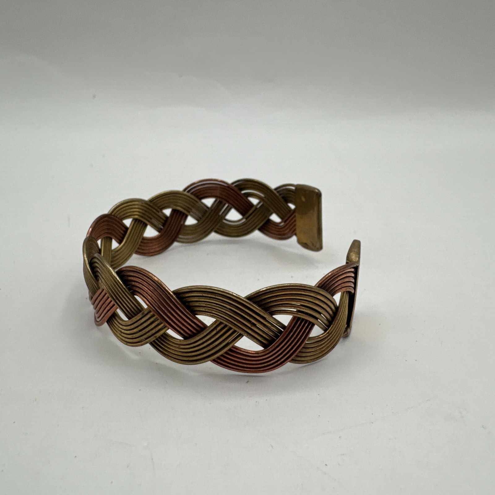 Solid Copper Tricolor Cuffed Health Bracelet - Co… - image 4
