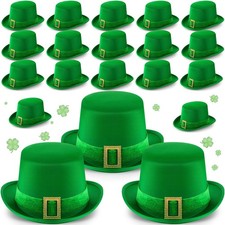 24 Pcs St. Patrick's Day Leprechaun Green Top Hat Leprechaun Costume Adult fo...