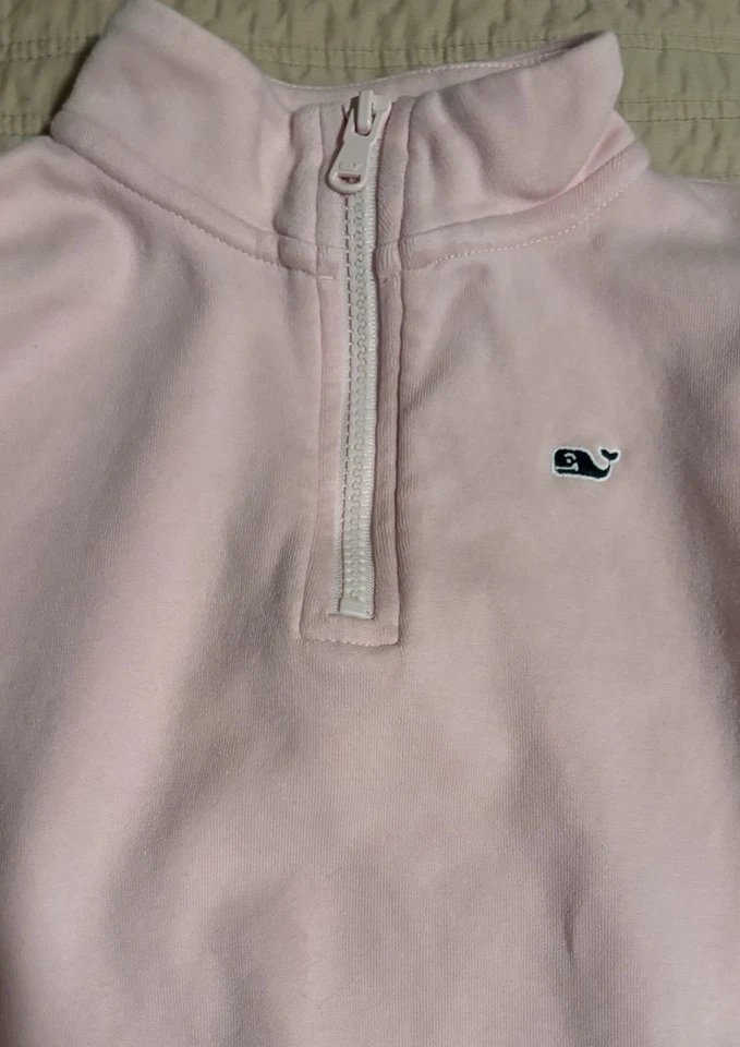 Vineyard Vines Toddler Girls Pink 1/4 Zip Long Sleeve Top 4T Preppy - Image 2 of 4
