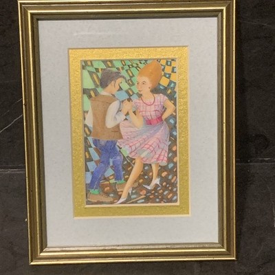 Dancing In The 50s We Rocked Round The Clock Miniatur Aquarell P Tremlett