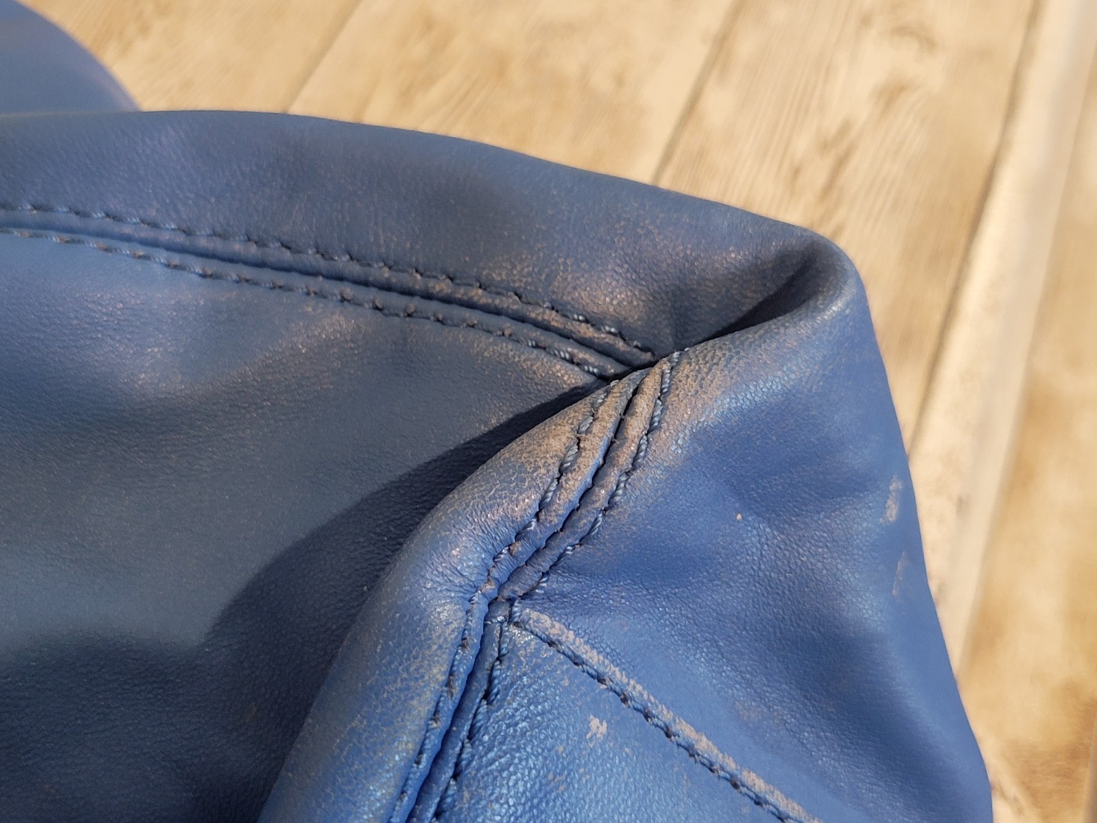 Michael Kors Leather Blue Lillie Tote Double Chain Handle Shoulder Bag Purse thumbnail 13