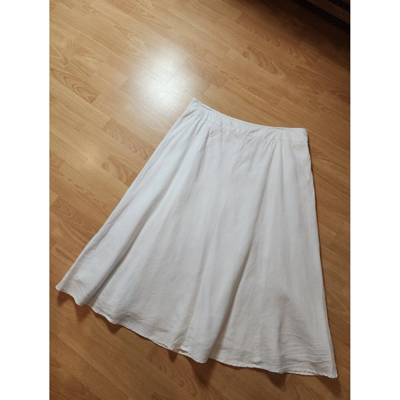 Charter Club 100% Linen White Midi Skirt Lined Women's Plus Size 16W