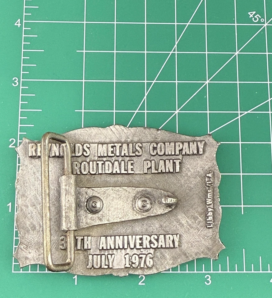 Hebilla de cinturón vintage 1976 Bicentenario EE. UU. 1776-1976 Reynolds Metals Troutdale Foto 4 de 4